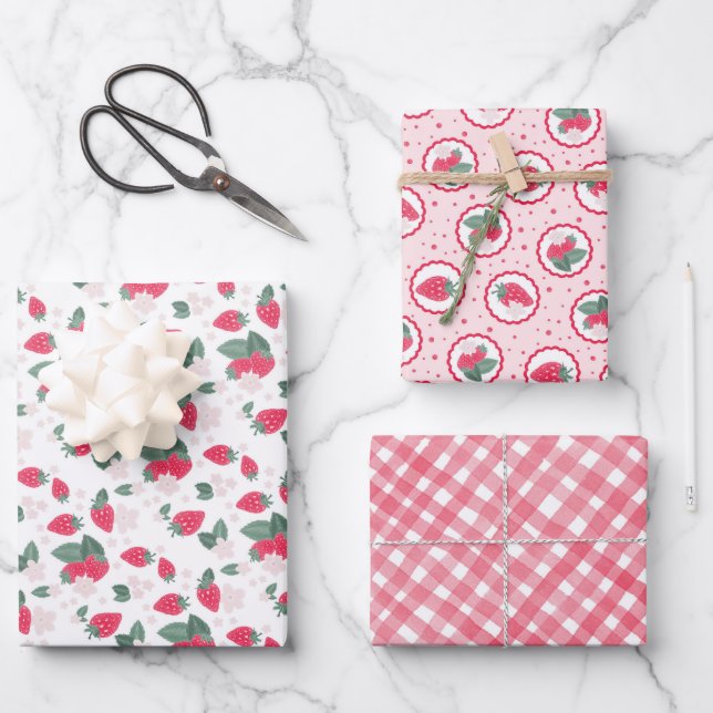 Feuille De Papier Cadeau Berry Thème Anniversaire ou Baby shower Enveloppem (Recto)