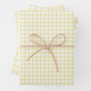 Feuille De Papier Cadeau Beurre classique En vichy jaune