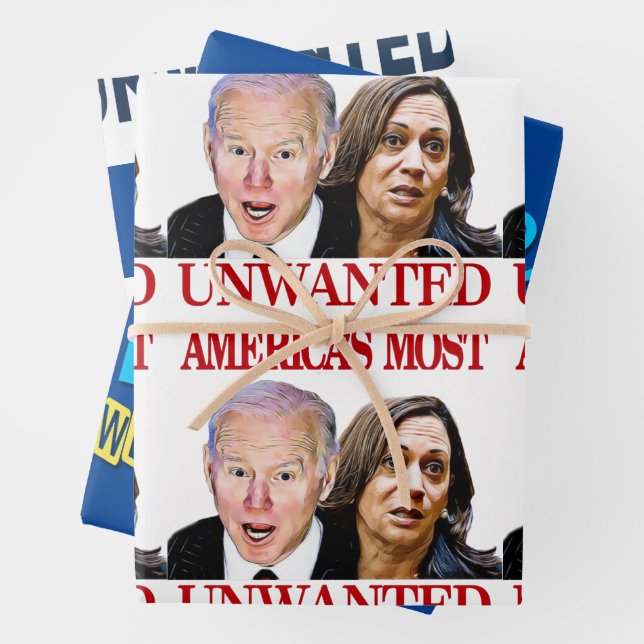 Feuille De Papier Cadeau Biden Harris America's Most Unwant Anti 3 styles (En situation)