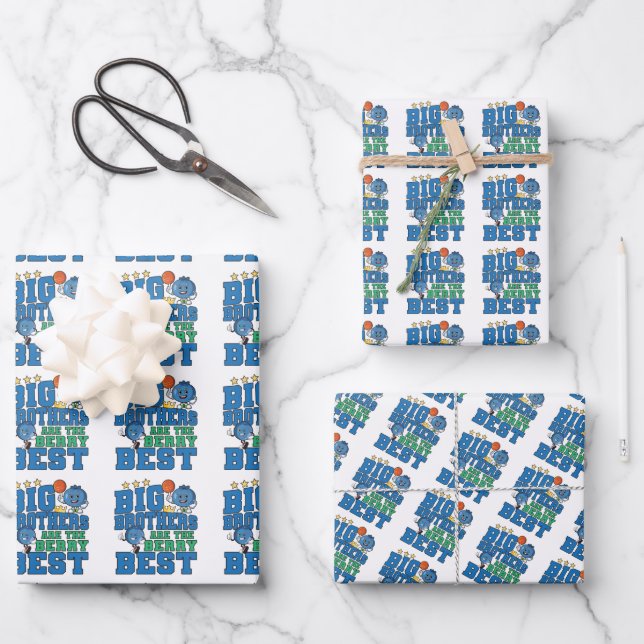 Feuille De Papier Cadeau Big Brothers are the Berry Best - Blueberry Pun (Recto)