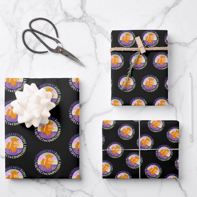 Feuille De Papier Cadeau Big Soeur Love - Fils Bonifié Fox (Recto)