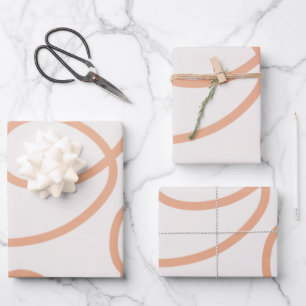 Feuille De Papier Cadeau Bige neutre Abstrait Mini-trait de trait