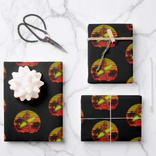 Feuille De Papier Cadeau Bigfoot Sasquatch Surfer Dude Surf Board