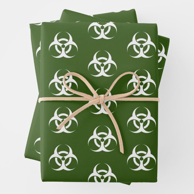 Feuille De Papier Cadeau Bioaléa vert et blanc (En situation)