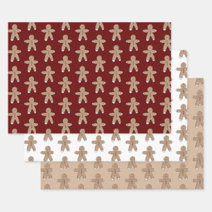 Feuille De Papier Cadeau Biscuits de Noël au pain d'épice à la crème rouge