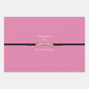 Feuille De Papier Cadeau Bit et reins de 7 pouces avec texte rose personnal