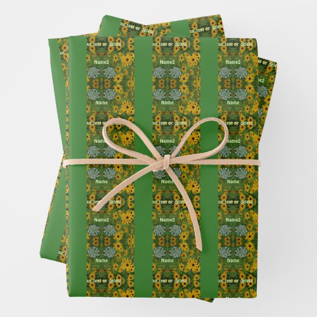 Feuille De Papier Cadeau Black Eyed Susan Daisy Peinture personnalisée (En situation)