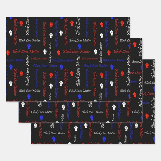 Feuille De Papier Cadeau Black Lives Matt American Flag BLM Movement (Lot)