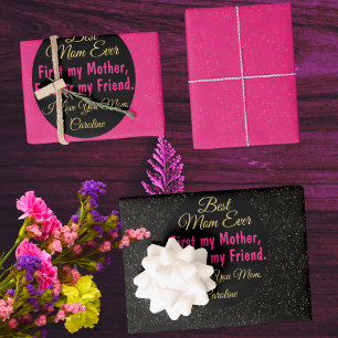Feuille De Papier Cadeau Black Pink Meilleure Maman Jamais Chic Mothers Mod