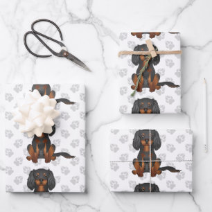 Feuille De Papier Cadeau Black & Tan Cavalier King Charles Motif espagnol
