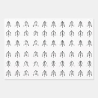 Feuille De Papier Cadeau Black White Gold Noël Arbre étoile Flèche de neige