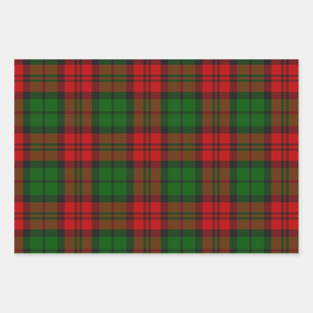 Feuille De Papier Cadeau Blackwatch Campbell Tartan Red Green Plaid (Devant)