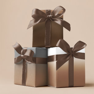 Feuille De Papier Cadeau Blanc Brun Gris et Brun Clair Mélange Ombré