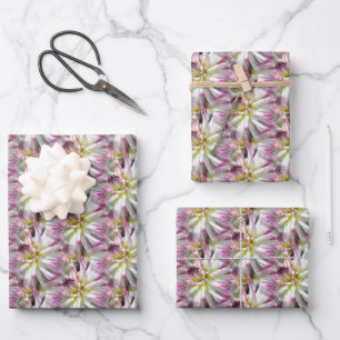 Feuille De Papier Cadeau Blanc Dahlia Fleur Motif Nature
