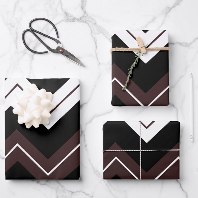 Feuille De Papier Cadeau Blancs Brown noir (Recto)