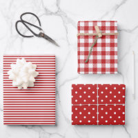Blancs Motif rouges mélangés En vichy point Polka