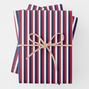 Feuille De Papier Cadeau Blancs rouges et bleus