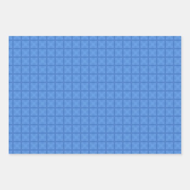 Feuille De Papier Cadeau Bleu azur belle décoration géométrique (Devant)