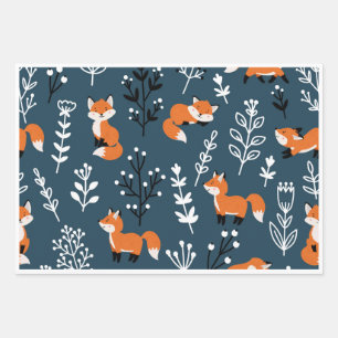 Feuille De Papier Cadeau Bleu Foxy