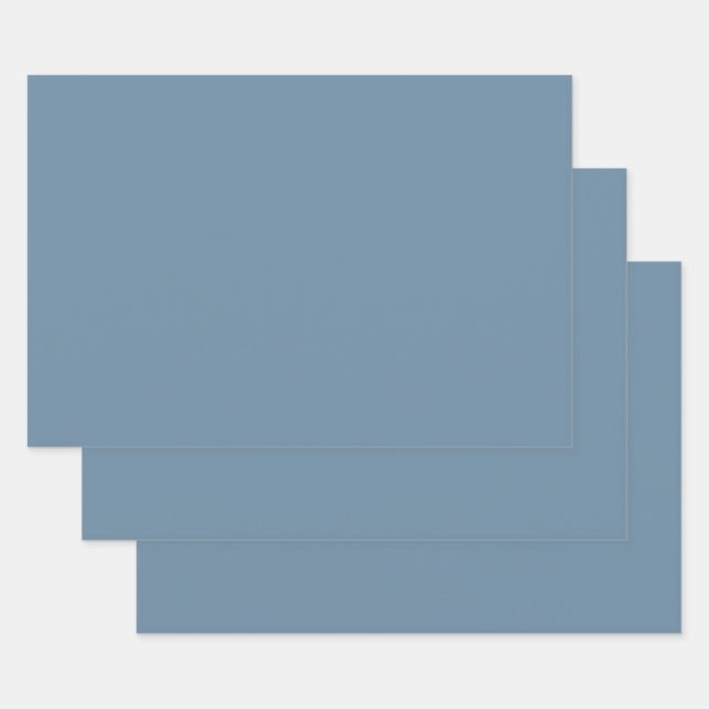 Feuille De Papier Cadeau Bleu gris (couleur solide)  (Lot)