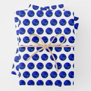 Feuille De Papier Cadeau Bleu Polka Dot Pelouse Bowles,