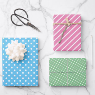 Feuille De Papier Cadeau Bleu Rose Vert Bleu Bleu Bleu Bleu Grandes À petit