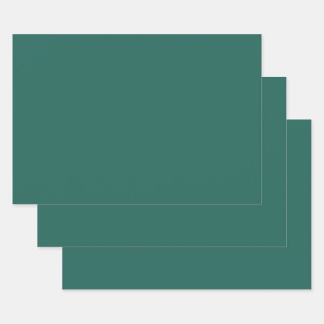 Feuille De Papier Cadeau  Bleu vert foncé (couleur solide)  (Lot)