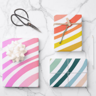 Feuille De Papier Cadeau Bleu vert rose orangé couleur brun