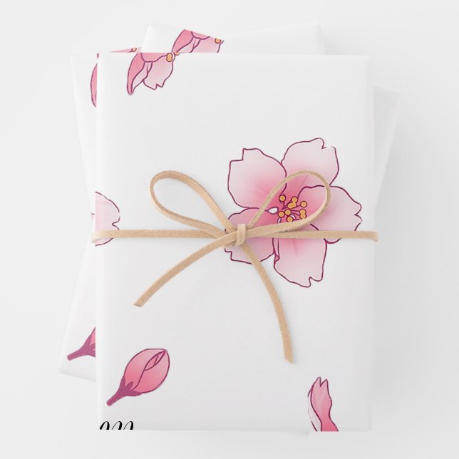 Feuille De Papier Cadeau Blossom des cerisiers du printemps (En situation)