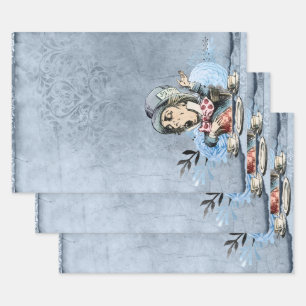Feuille De Papier Cadeau Blue Mad Hatter Alice au pays des merveilles