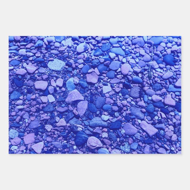 Feuille De Papier Cadeau Blue Stone Lake Superior Beach Photo (Devant)