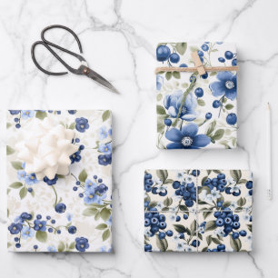 Feuille De Papier Cadeau Blueberry