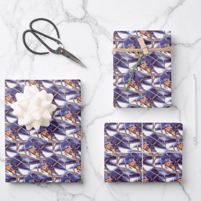 Feuille De Papier Cadeau Bluebird Animal Nature Motif Art (Recto)