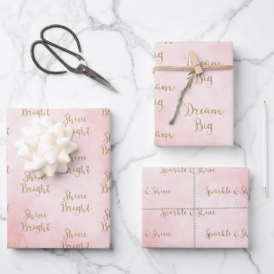 Feuille De Papier Cadeau Blush Gold Parties scintillant Dream Shine Sparkle