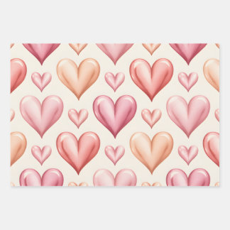 Feuille De Papier Cadeau Blushing Hearts