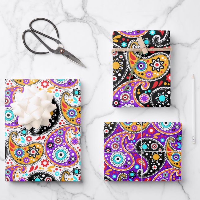 Feuille De Papier Cadeau Bohemian Cowgirl Bandana Paisley Imaginaire Imprim (Recto)