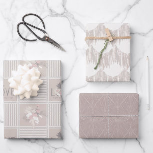 Feuille De Papier Cadeau Boho Bride Set B, Tropical Romance Enveloppement C