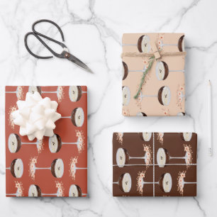 Feuille De Papier Cadeau Boho Floral Marron Terracotta Brun Café Martini