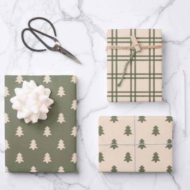 Feuille De Papier Cadeau Boho Minimalist Christmas Winter Neutral Modern (Recto)