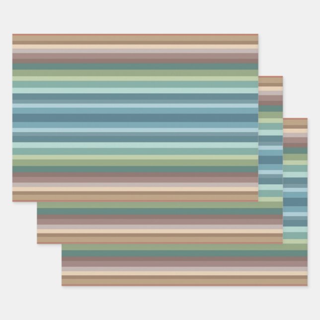 Feuille De Papier Cadeau Boho Modern Chic Stripes (Lot)