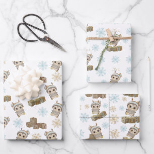 Feuille De Papier Cadeau Boho Penguin Baby Boy