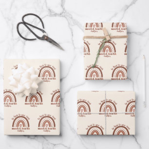 Feuille De Papier Cadeau Boho Rainbow La Santé Mentale Soit Conforme À Votr