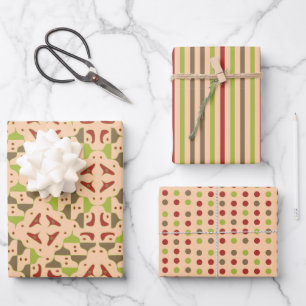 Feuille De Papier Cadeau Boho Retro Moderne Graphisme