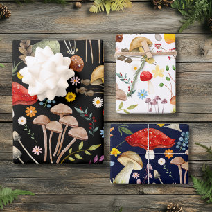 Feuille De Papier Cadeau Bois Académique Esthétique Champignon Forestier