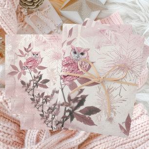 Feuille De Papier Cadeau Bois d'hiver rose Baby shower moderne