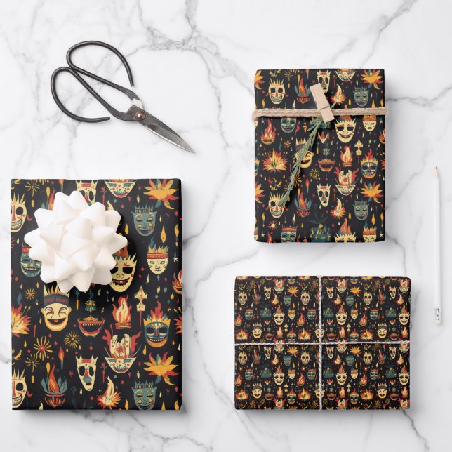 Feuille De Papier Cadeau Bonfire Night Royaume-Uni Motif 4 (Recto)