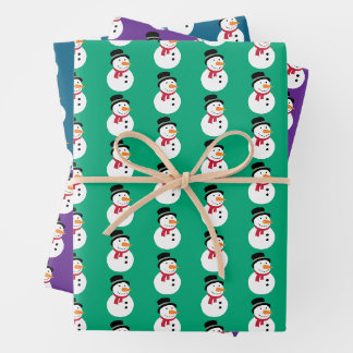Feuille De Papier Cadeau Bonhomme de neige classique
