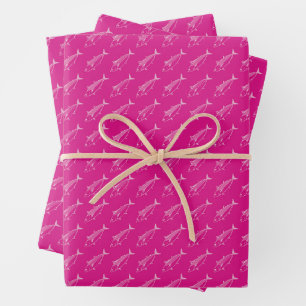 Feuille De Papier Cadeau Bonito mignonne en rose pastel sur rose chaud en p