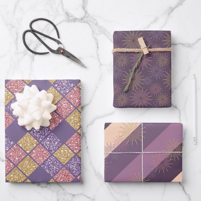 Feuille De Papier Cadeau Bonne année (Recto)