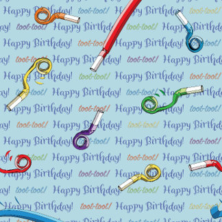 Feuille De Papier Cadeau Bonne fête d'anniversaire Noisemakers